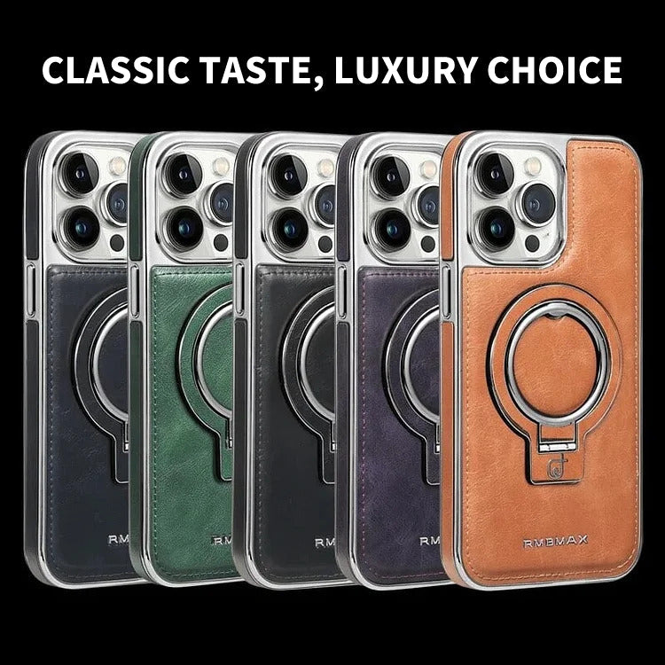 Leder iPhone-Hülle mit magnetischem Ständer – Premium-Schutz