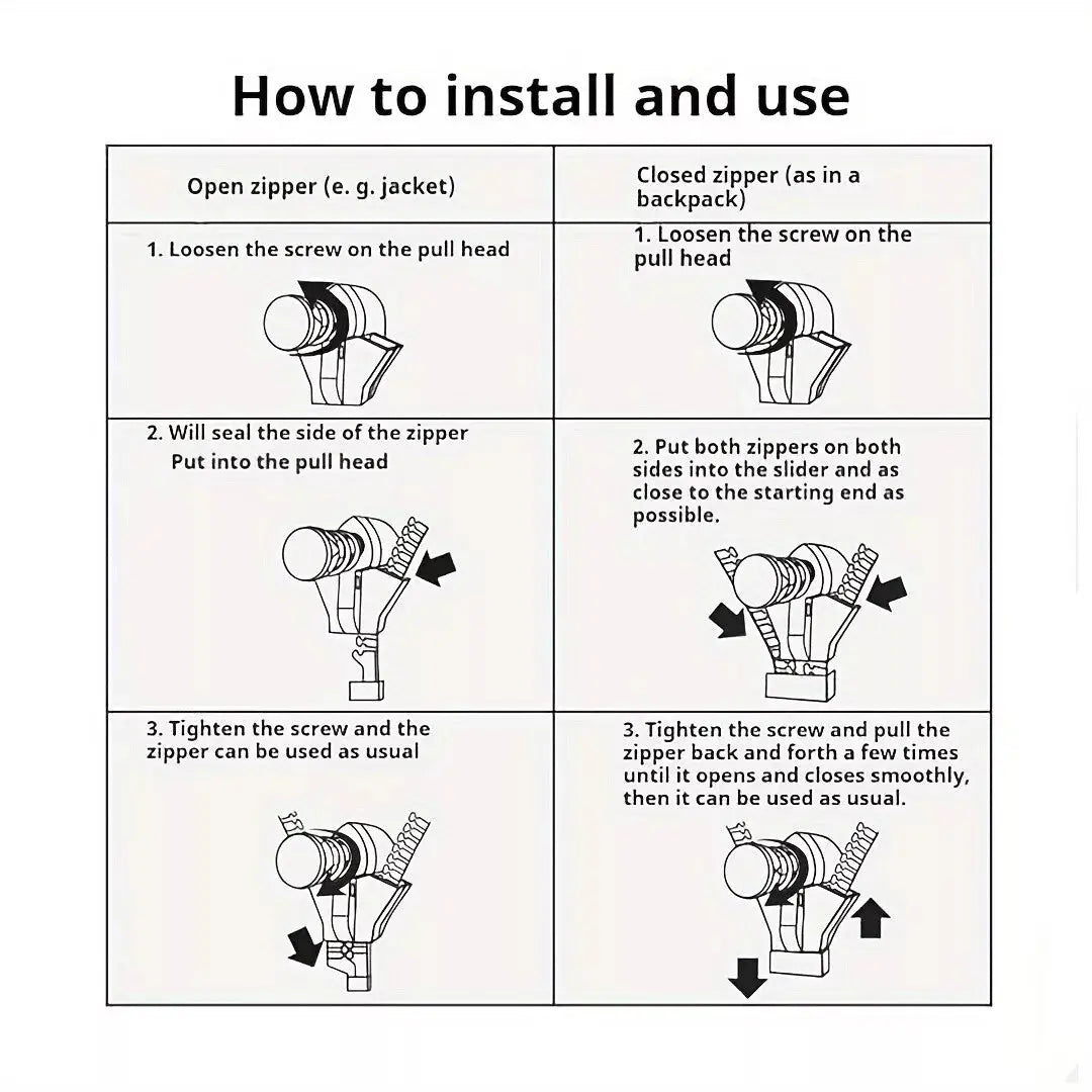 Abnehmbarer und austauschbarer Reißverschluss-Zipper – Schnelle Lösung | 12 Stück Mivoza Deutschland