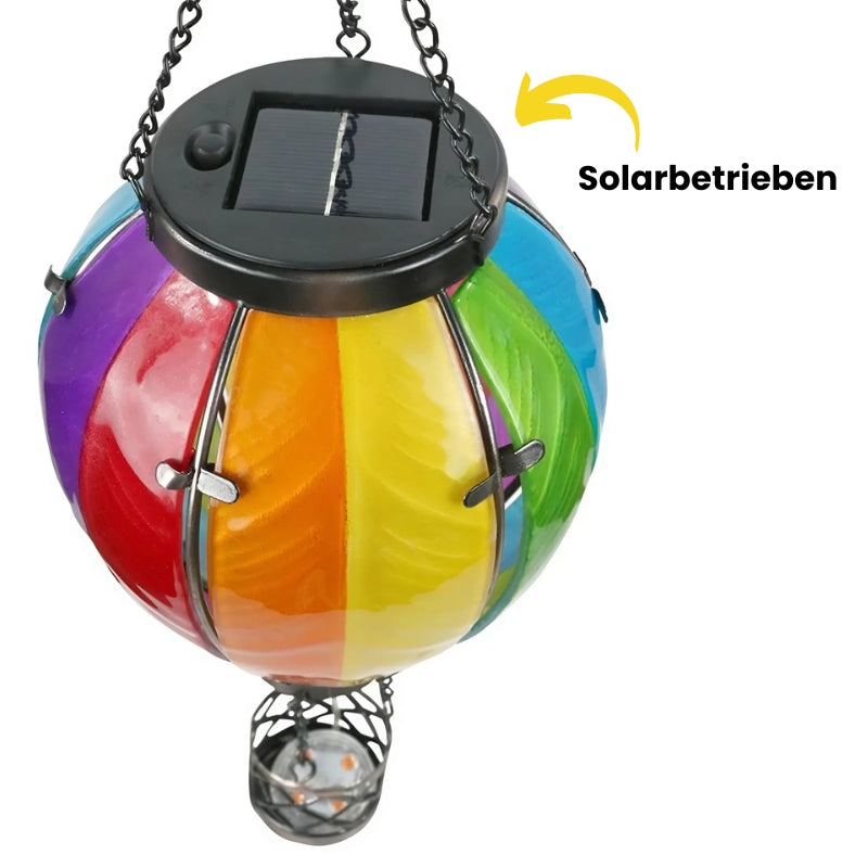 Solarlaterne Heißluftballon mit Flammeneffekt