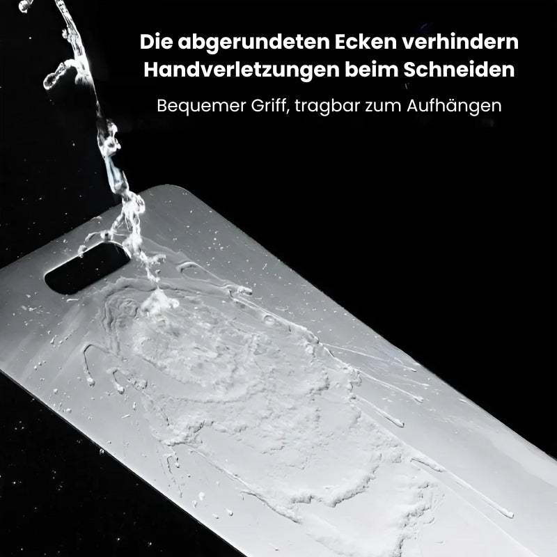 Antibakterielles Schneidebrett aus Edelstahl mit Griff