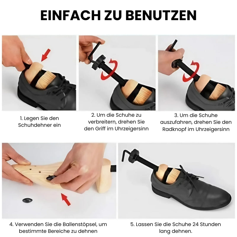 Verstellbare hölzerne Schuhdehner