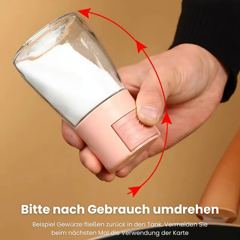 Druckgewürzspender für Salz, Zucker, Pfeffer