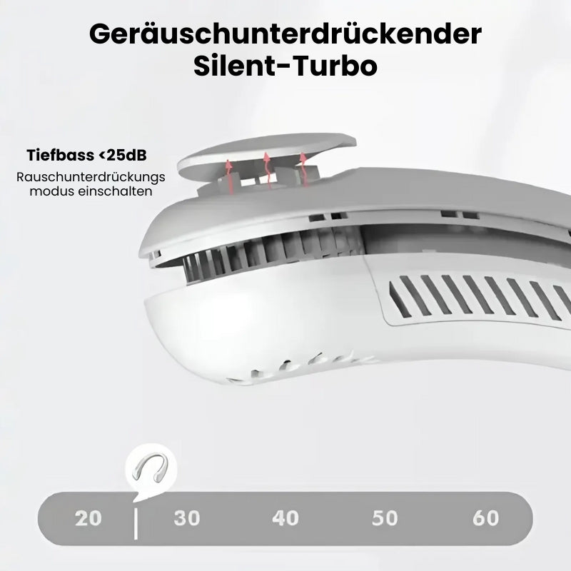 Tragbarer Halsventilator mit 360° Luftstrom