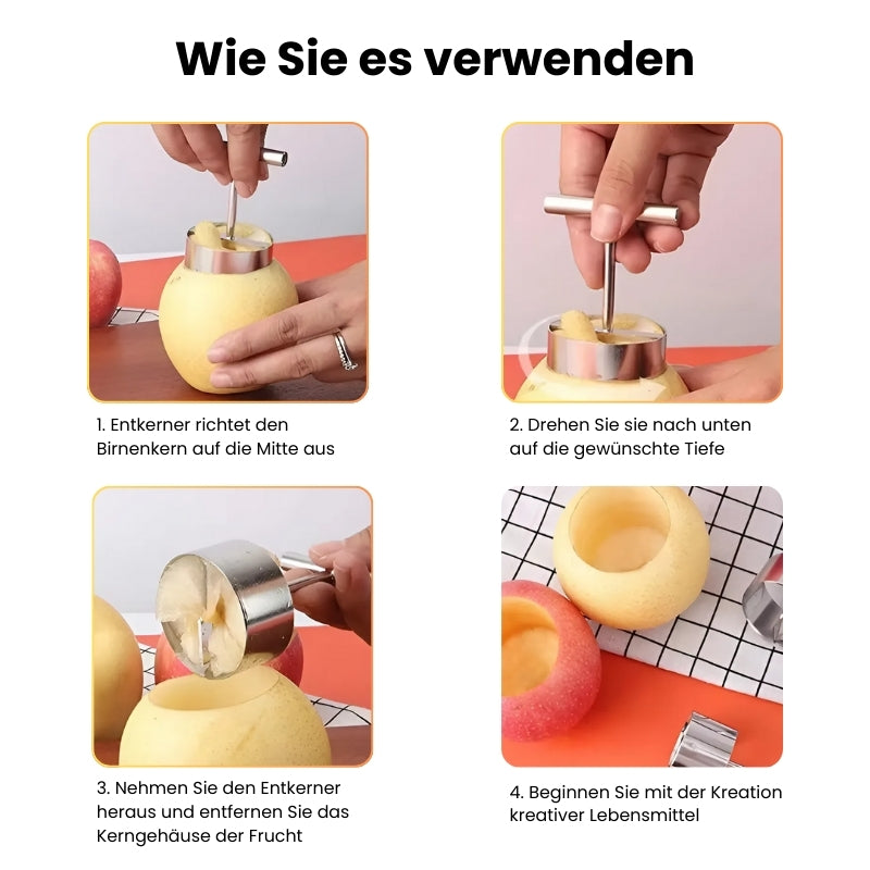 Apfel-Birnenkernentferner aus Edelstahl