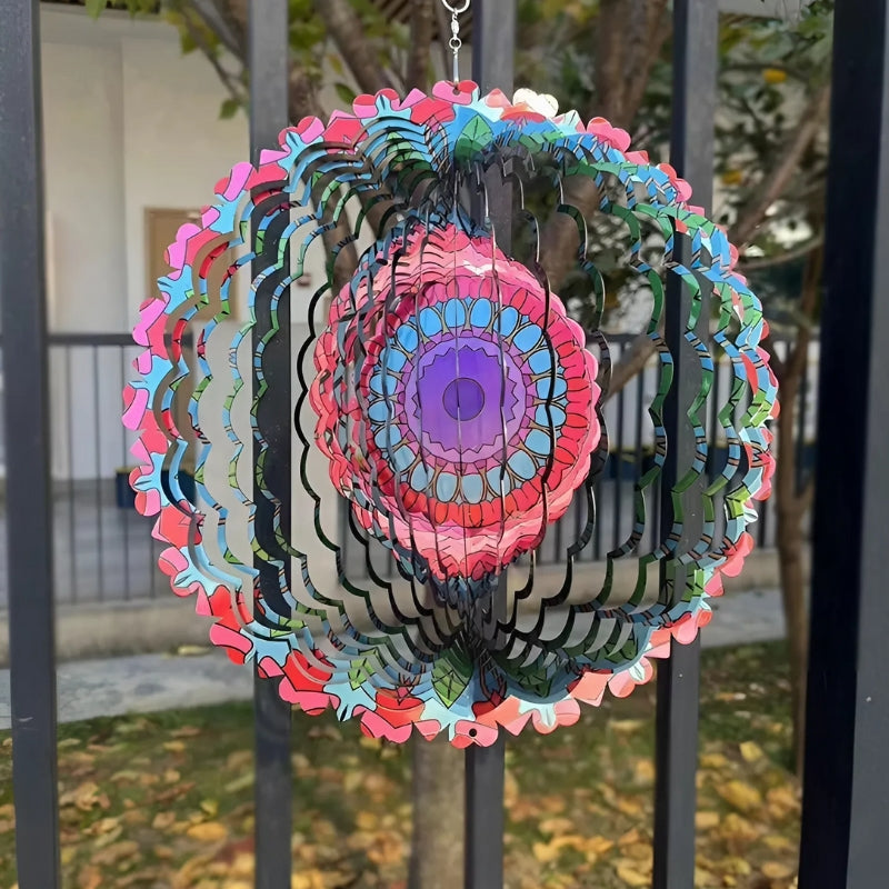 3D Buntes sich drehendes Wind-Mandala