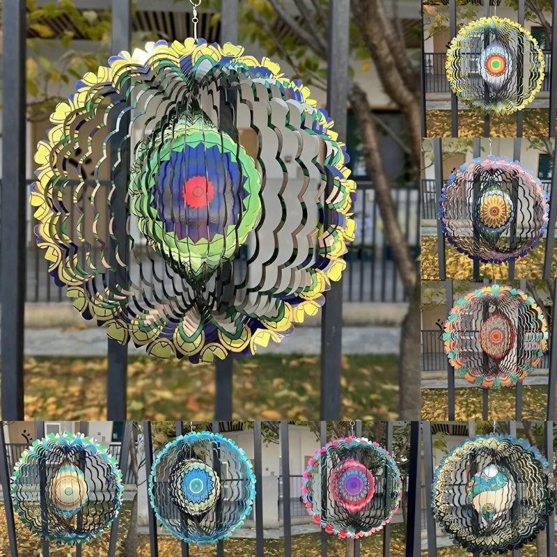 3D Buntes sich drehendes Wind-Mandala