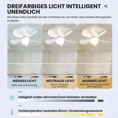 Multifunktionale LED-Deckenventilatorleuchte mit Fernbedienung