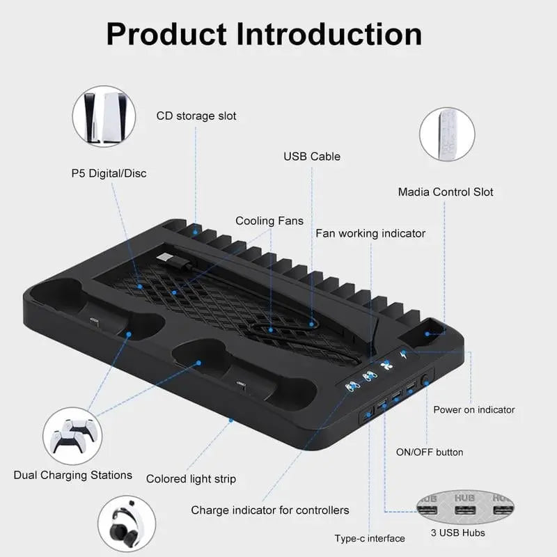 All-in-One-Kühl- und Ladestation für Dual-PS5-Controller Mivoza Deutschland