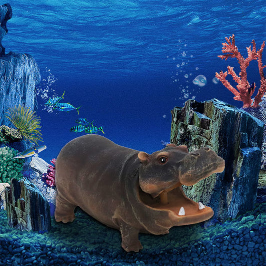 Aquarium Nilpferd Bubble Deko — Verspielte Harz-Fischbecken-Dekoration Mivoza Deutschland