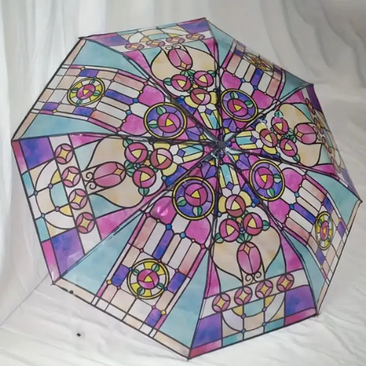 Automatischer Vintage-Buntglas-Regenschirm – Windfest und Stilvoll Mivoza Deutschland