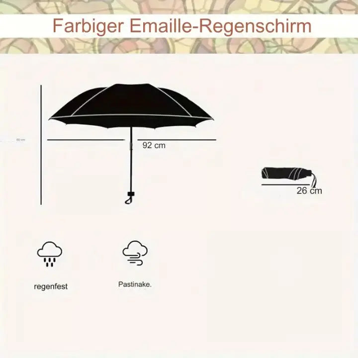 Automatischer Vintage-Buntglas-Regenschirm – Windfest und Stilvoll Mivoza Deutschland