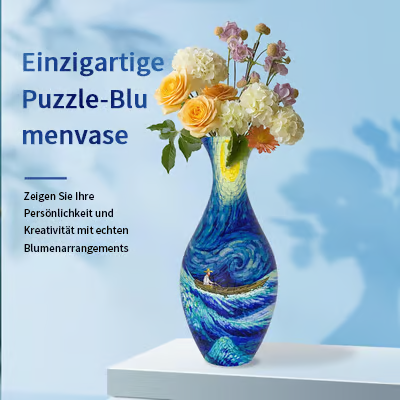 3D-Puzzle-Vase – Dekorative Blumenvase mit abnehmbarem Wasserbecher