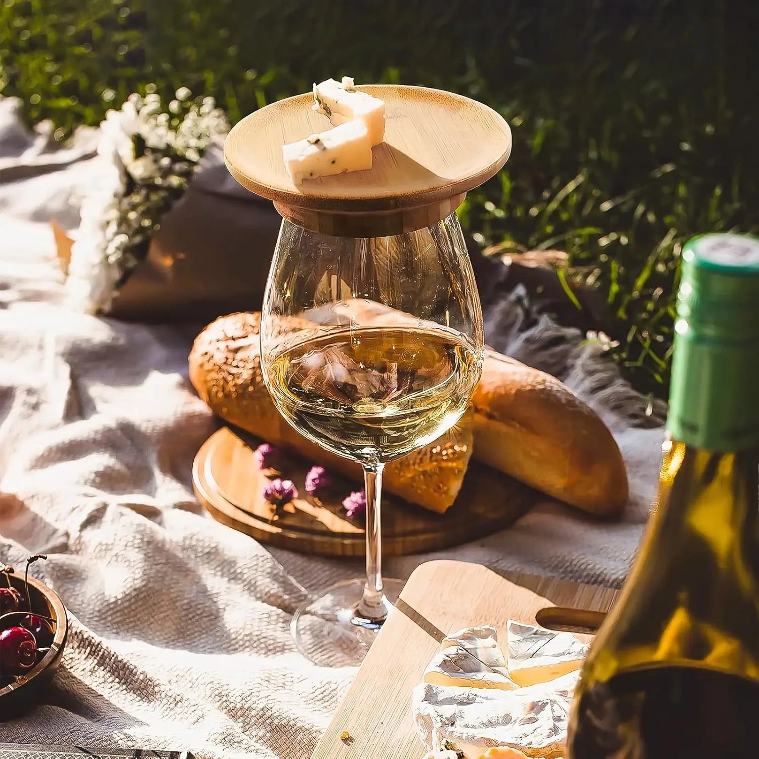 Bambus-Weinglas-Topper (4-Stück) Mivoza Deutschland