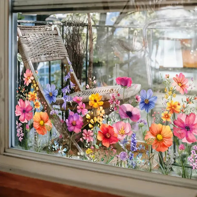 Beidseitiger Fensteraufkleber mit Blumenmotiv (kann auf jede Größe zugeschnitten werden) – 1 kaufen, 1 gratis erhalten! Mivoza Deutschland