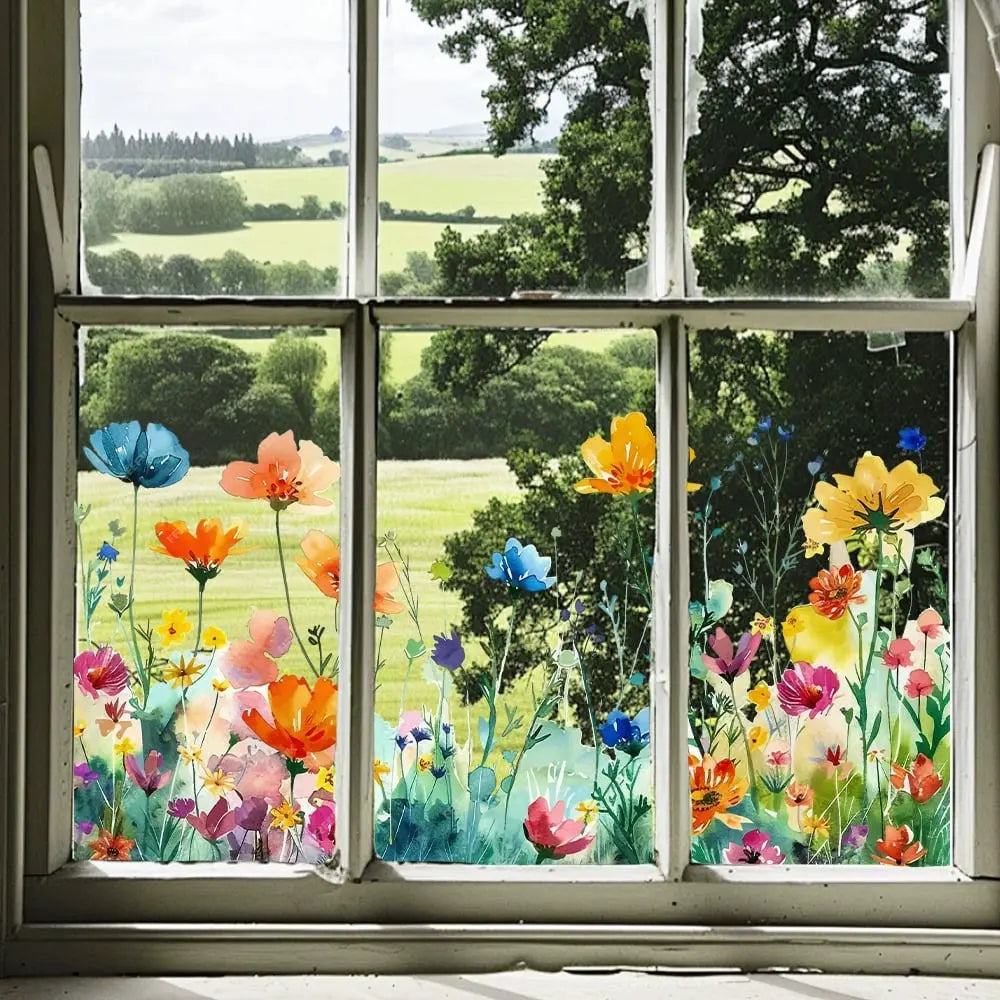 Beidseitiger Fensteraufkleber mit Blumenmotiv (kann auf jede Größe zugeschnitten werden) – 1 kaufen, 1 gratis erhalten! Mivoza Deutschland