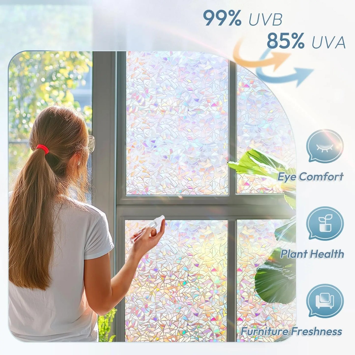 Beruhigender Blumen-Fenstersticker – Zuschneidbar auf Wunschgröße Mivoza Deutschland