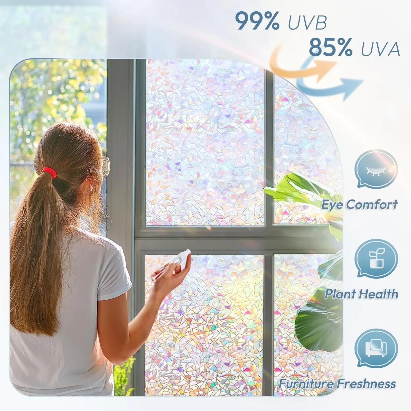Beruhigender Blumen-Fenstersticker – Zuschneidbar auf Wunschgröße Mivoza Deutschland