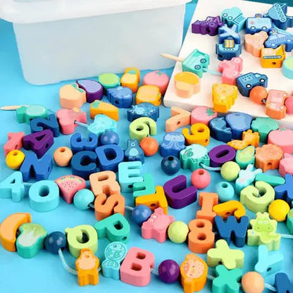 Bildungs-Holzperlen zum Schnürsenkel für Kinder Mivoza Deutschland