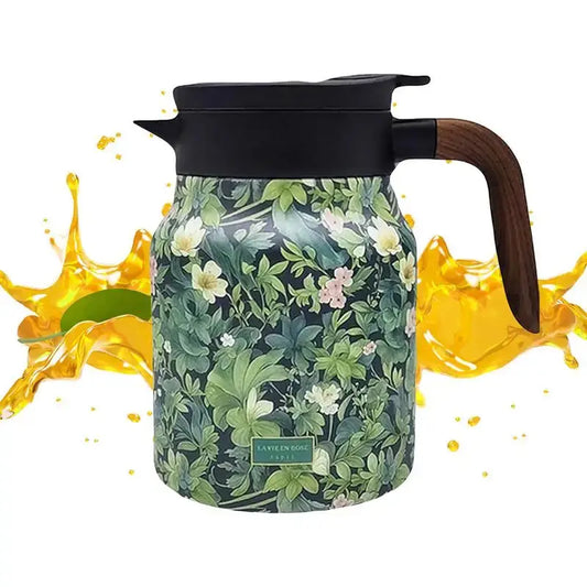 Blumiger Edelstahl-Teekanne mit Sieb - 1000ml Vintage Eleganz Mivoza Deutschland