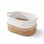 Baumwoll-Aufbewahrungskorb mit Quasten – Dekoratives Boho-Design