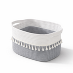 Baumwoll-Aufbewahrungskorb mit Quasten – Dekoratives Boho-Design