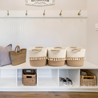 Baumwoll-Aufbewahrungskorb mit Quasten – Dekoratives Boho-Design