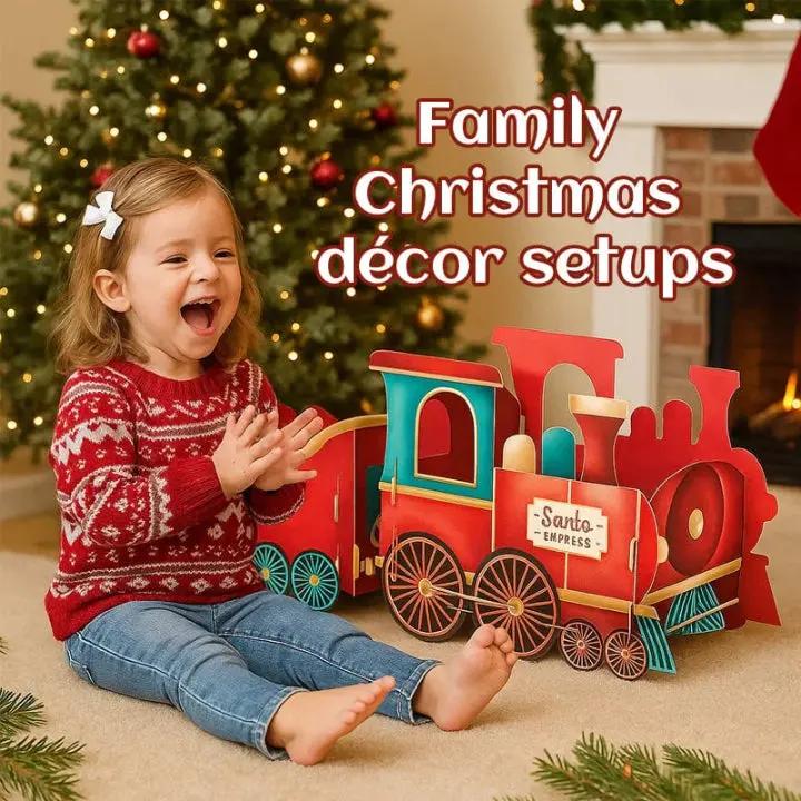 DIY Weihnachtsmann Geschenkzug — Charmante Deko mit Platz für Geschenke Mivoza Deutschland