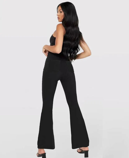 Damen High Waist ausgestellte Stretch Denim Jeans Mivoza Deutschland