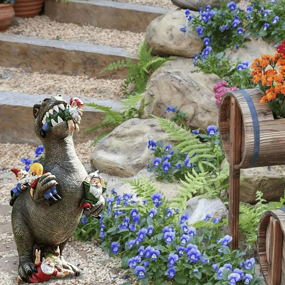 Dinosaurier-Gartenfigur – Lustiger & Einzigartiger Wichtelfresser Mivoza Deutschland