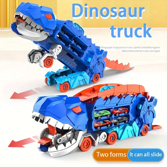 Dinosaurier-Transporter – Zusammenklappbare Rennstrecke mit Metallautos Mivoza Deutschland