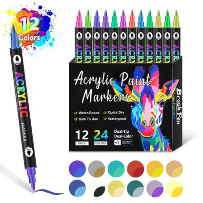 Doppelseitiger Acrylfarbenmarker – Multiflächen-Kunststift mit kräftigen Farben Mivoza Deutschland
