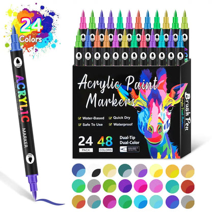 Doppelseitiger Acrylfarbenmarker – Multiflächen-Kunststift mit kräftigen Farben Mivoza Deutschland