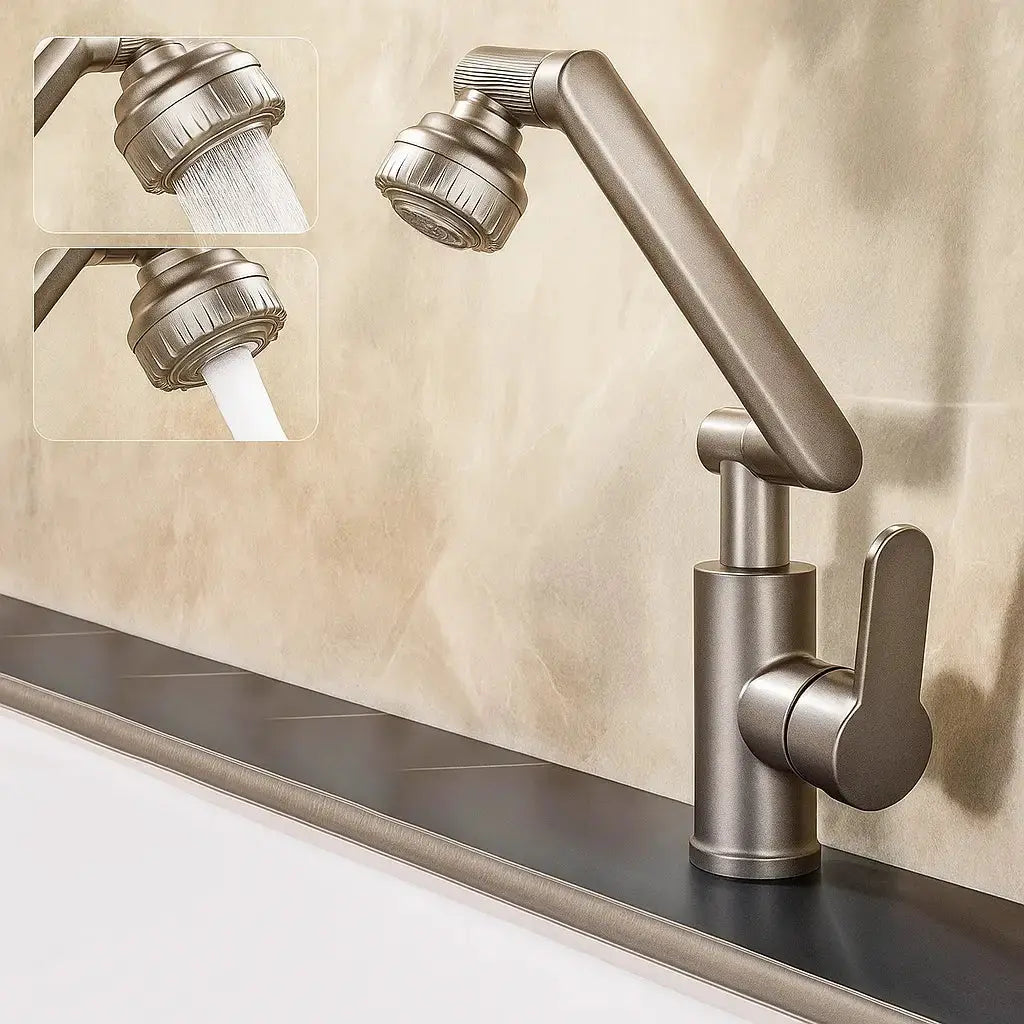 Drehbarer 1080°-Wasserhahn – Roboterarm-Design & 2 Strahlarten Mivoza Deutschland