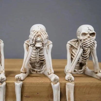 Drei weise Skelette — Kamin-Deko für Halloween Mivoza Deutschland