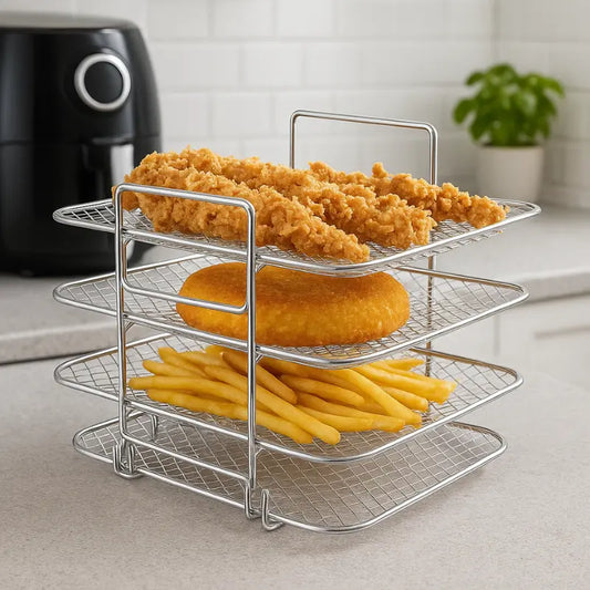 Edelstahl Rack für Heißluftfritteuse — Crispy Ergebnisse ohne ständiges Wenden Mivoza Deutschland