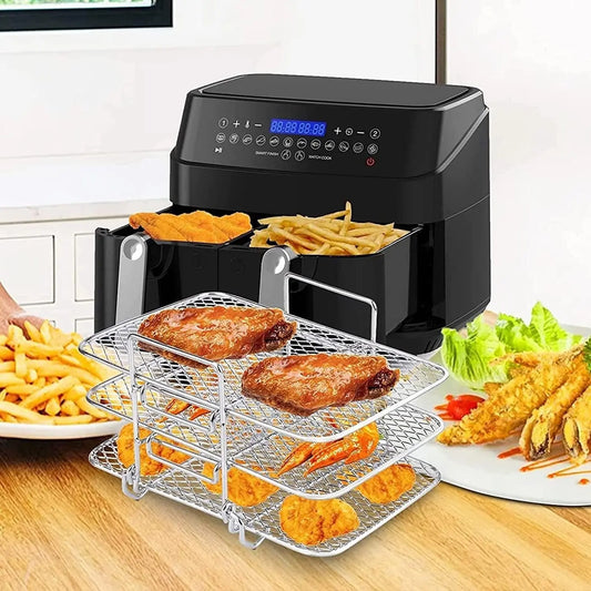 Edelstahl Rack für Heißluftfritteuse — Crispy Ergebnisse ohne ständiges Wenden Mivoza Deutschland