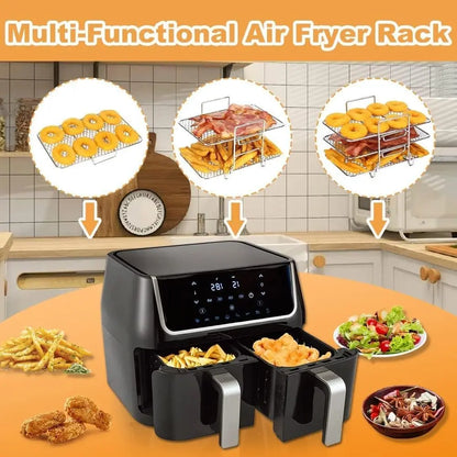 Edelstahl Rack für Heißluftfritteuse — Crispy Ergebnisse ohne ständiges Wenden Mivoza Deutschland