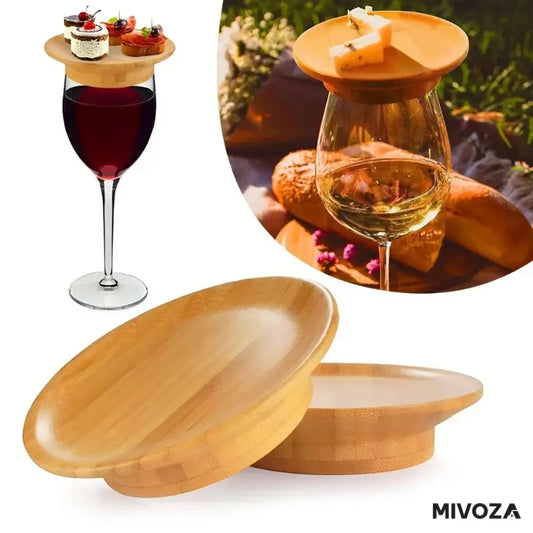 Elegante Bambus Untersetzer für Weingläser - 4er Set Mivoza Deutschland