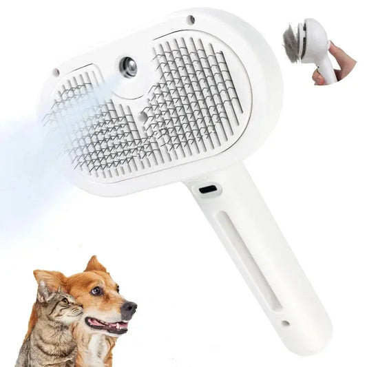 Elektrisches Fellpflegegerät mit Dampfspray – Anti-Statik Bürste für Hunde & Katzen | Kabellos, USB-Akku, 80 Min Laufzeit Mivoza Deutschland