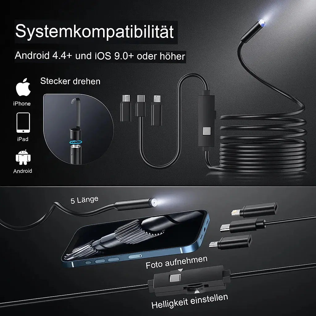 Endoskop-Kamera Plug-and-Play – Klare Sicht in engen & dunklen Bereichen Mivoza Deutschland