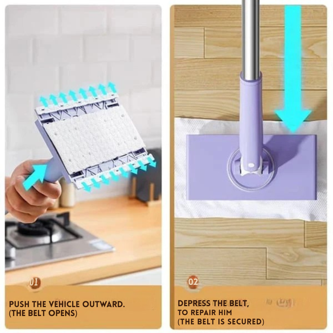 Flachmopp mit 360° Drehkopf – Berührungsfreie Reinigung