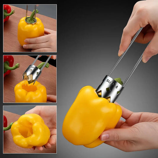 Ergonomischer Kernentferner aus Edelstahl für Obst und Gemüse Mivoza Deutschland