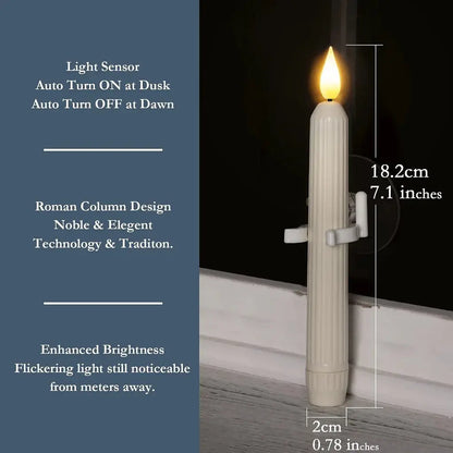 Flammenlose LED‑Fensterkerzen mit Dämmerungssensor, 6er Set Mivoza Deutschland