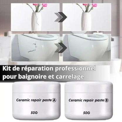 Fliesen Reparaturpaste – Risse & Absplitterungen in Minuten ausbessern | Keramik Reparaturset 50g (2 Stück) Mivoza Deutschland