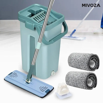 Freihändig auswringbares Mikrofaser-Mop-System Mivoza Deutschland