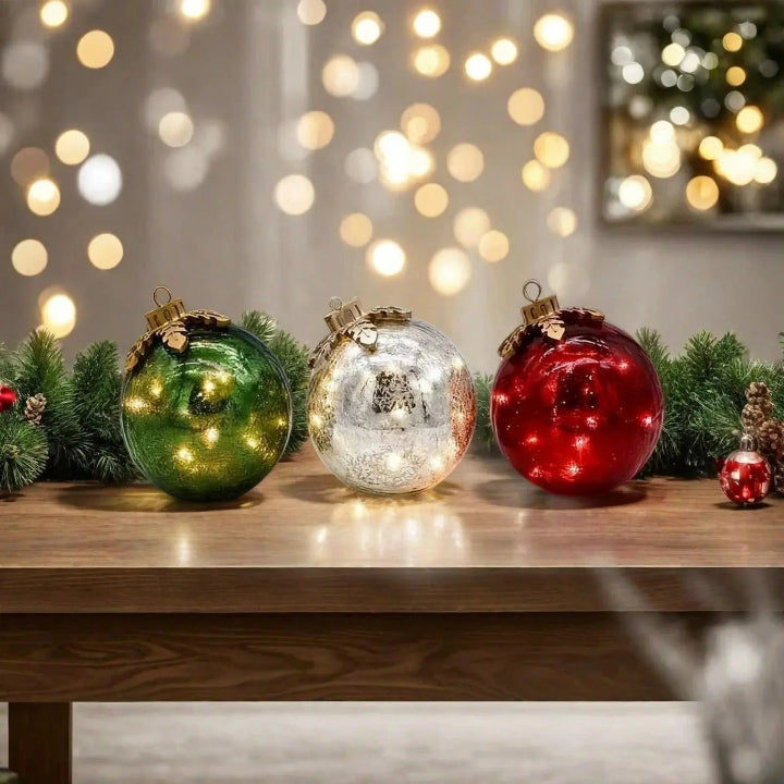 Glas-Tischornamente Weihnachten 3er Set — Verleihen jedem Tisch funkelnden Zauber Mivoza Deutschland
