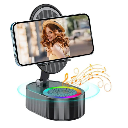 💥LAST DAY🔥2025 Upgraded Cell Phone Stand with Induction Speaker/Power Bank/Atmosphere Light Zorenza
