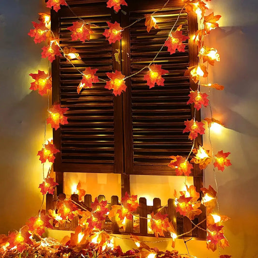 Herbst Ahornblatt LED-Lichterkette — Warmes Licht & gemütliche Stimmung Mivoza Deutschland