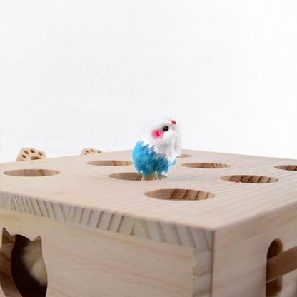 Whack-a-Mole Katzenspielzeug aus Holz