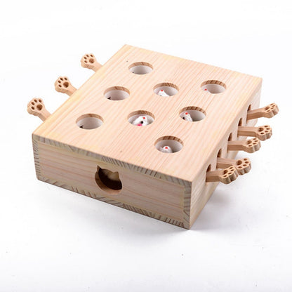 Whack-a-Mole Katzenspielzeug aus Holz